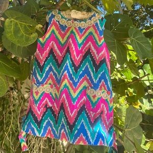 Cute colorful zig zag Lily Pulitzer toddler girl dress in size 3T.